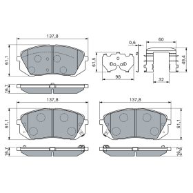0 986 460 169 Bosch Első fékbetét
