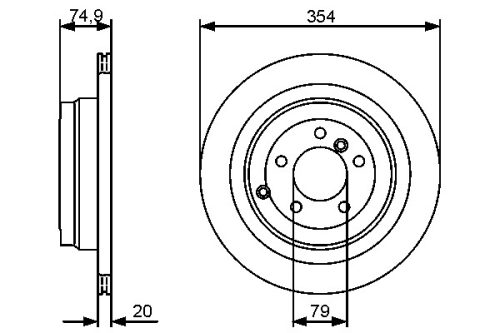 0 986 479 479 Bosch Hátsó féktárcsa