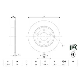 0 986 479 E54 Bosch Hátsó féktárcsa
