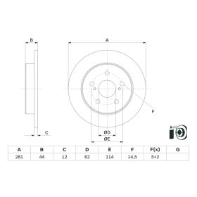 0 986 479 E91 Bosch Hátsó féktárcsa