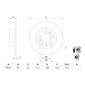 0 986 479 F08 Bosch Hátsó féktárcsa