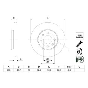 0 986 479 F29 Bosch Első féktárcsa