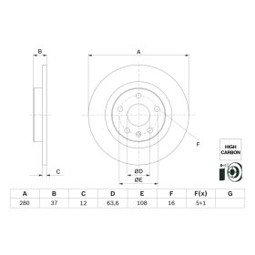 0 986 479 F41 Bosch Hátsó féktárcsa