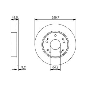 0 986 479 T81 Bosch Hátsó féktárcsa