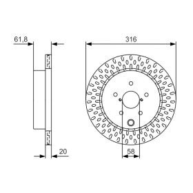 0 986 479 V05 Bosch Hátsó féktárcsa