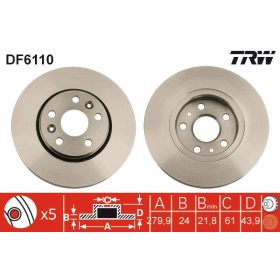 DF6110 TRW Első Féktárcsa
